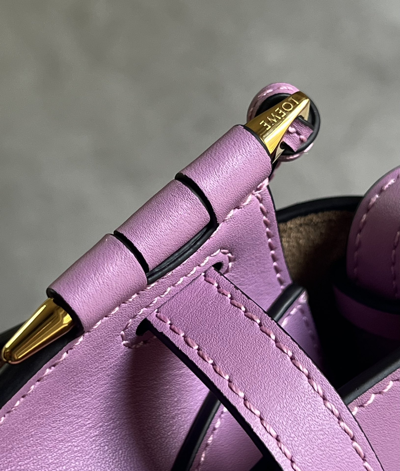 Loewe Mini Gate Dual Bag in Soft Calfskin and Jacquard Purple